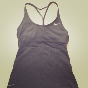 Black Nike racerback tank with shelf bra